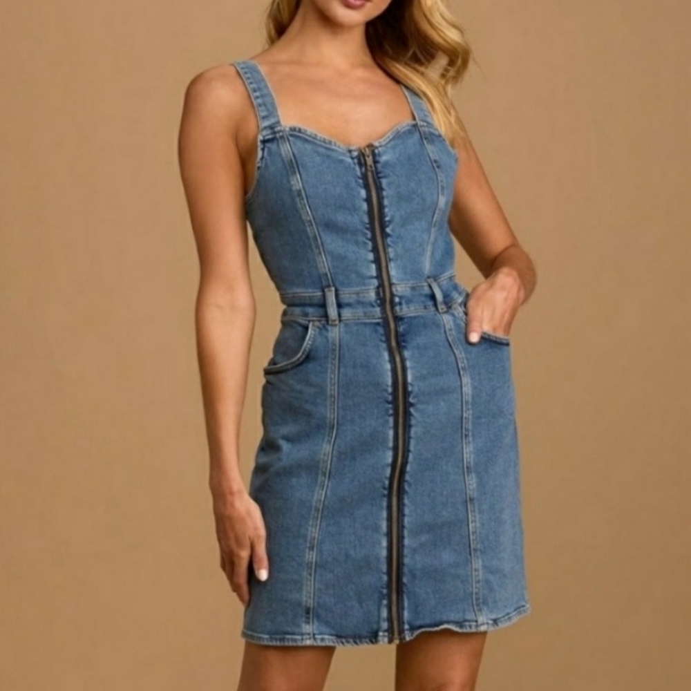 Boyish The Hepburn Denim Mini Dress NWT